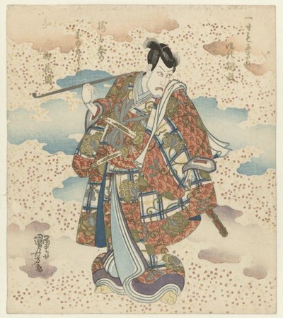 Mann mit langer Pfeife von Utagawa Kuniyoshi