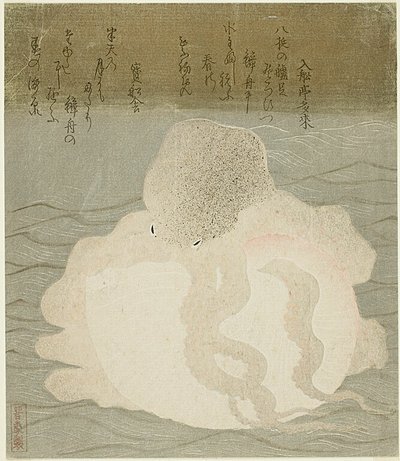 Oktopus und Muschel von Utagawa Kuniyoshi