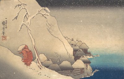 Reisen in einem Schneesturm, ca. 1830 von Utagawa Kuniyoshi