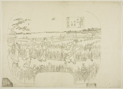 Schlüsselblock für einen Druck aus der Serie "Toto meisho" (Berühmte Ansichten der östlichen Hauptstadt) von Utagawa Sadahide