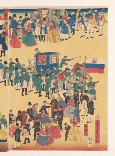 Prozession von Menschen aus den Fünf Ländern von Utagawa Sadahide