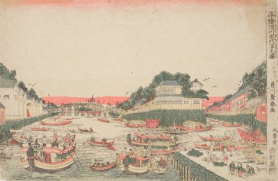 Kalter Wind unter der Eitai-Brücke in Fukagawa von Utagawa Toyoharu