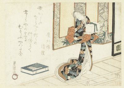 Frau trägt eine Holzkiste von Utagawa Toyokuni (I)