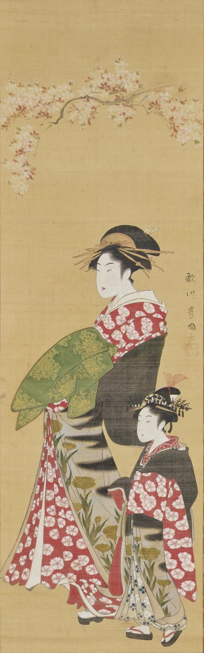 Kurtisanen unter Kirschblüten von Utagawa Toyokuni