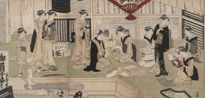 Der Fächershop Eijudō von Utagawa Toyokuni I