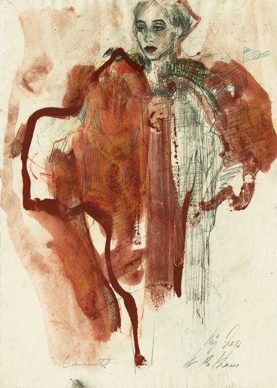 Elegantes rotes Porträt von Ute Rathmann