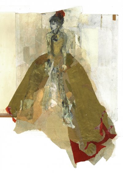 Dame im goldenen Kleid von Ute Rathmann