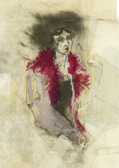 Stilisierte Figur mit expressiven Strichen von Ute Rathmann
