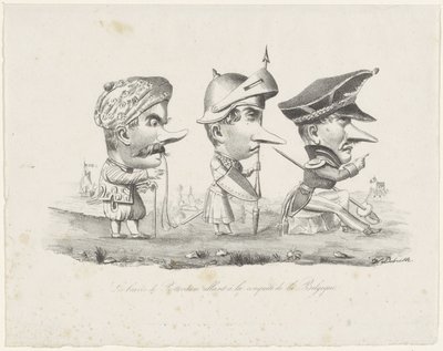Karikatur der Rotterdamer Schützengilde, 1830 von V. Dubrulle