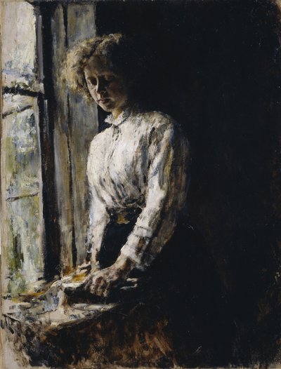 Am Fenster. Porträt von Olga Fjodorowna Trubnikowa, 1886 von Valentin Aleksandrovich Serov