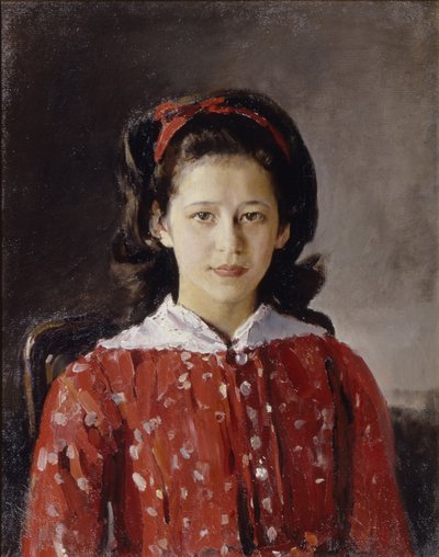 Porträt von Lyudmila Anatolyevna Mamontova 1874-1937, 1884 von Valentin Aleksandrovich Serov