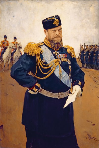 Porträt von Zar Alexander III, 1900 von Valentin Aleksandrovich Serov