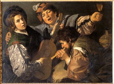 Drei Männer machen Musik, ca. 1616 von Valentin de Boulogne