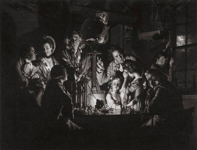 Ein Experiment an einem Vogel in der Luftpumpe nach Joseph Wright of Derby, 1769 von Valentine Green