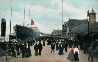 Dampfschiff SS Celtic am Kai, Liverpool, Lancashire, ca. 1904 von Valentine and Sons Ltd