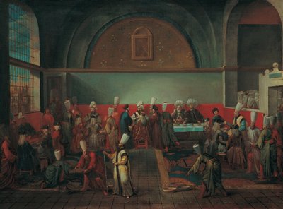 Dinner im Palast zu Ehren eines Botschafters, 1720er Jahre von Vanmour