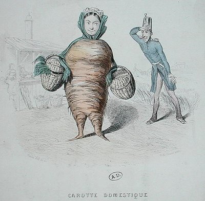 Karikatur eines Dieners als Karotte von Varin Varin