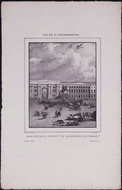 Ansichten von Sankt Petersburg. Die Reiterstatue von Peter dem Großen auf dem Senatsplatz von Vasili Semenovich Sadovnikov