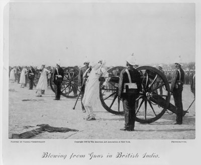 Blasen aus Kanonen in Britisch-Indien, ca. 1890 von Vasili Vasilievich Vereshchagin