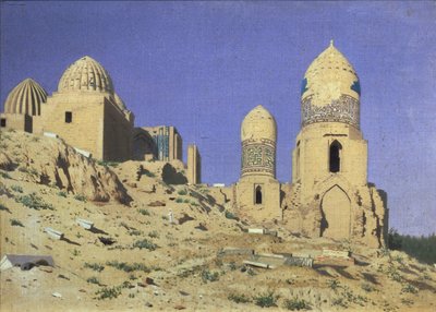 Nekropole Shah-i-Zinda Der lebende König in Samarkand, 1869-1870 von Vasili Vasilievich Vereshchagin