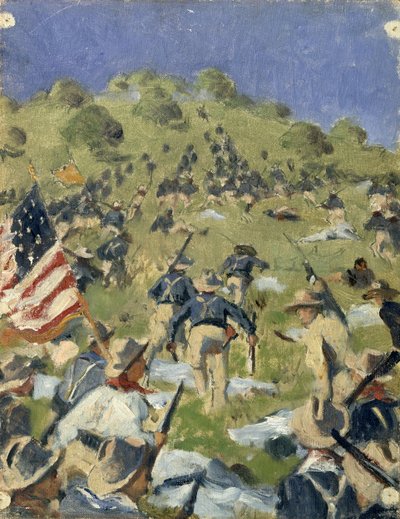Theodore Roosevelt nimmt die Saint-Juan-Höhen ein von Vasili Vasilievich Vereshchagin