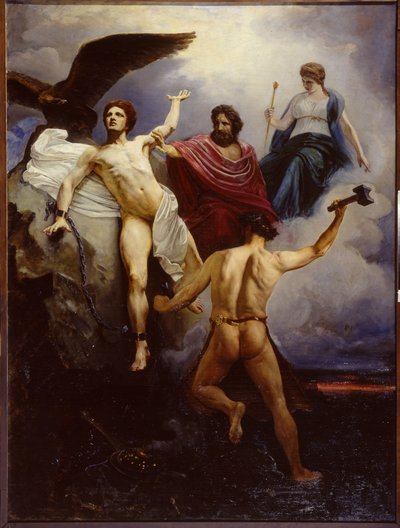 Vulkanus kettet Prometheus an von Vasili Yevmenievich Savinsky