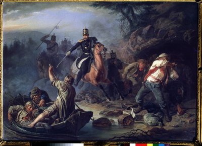 Ein Gefecht mit Schmugglern aus Finnland, 1853 von Vasily Grigorievich Khudyakov