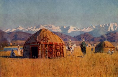 Kirgisische Jurte am Fluss Tschü, 1869-1870, 1965 von Vasily Vereshchagin