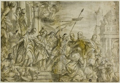 Die Heiligen Markus und Marcellian werden zu ihrer Hinrichtung geführt, während sie von Sankt Sebastian getröstet werden von Veronese (Paolo Caliari)