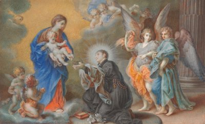 Madonna und Kind erscheinen dem Heiligen Louis Gonzaga von Veronica Stern