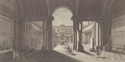 Ansicht des Innenhofs des Museo Pio-Clementino, ca. 1790-1827 von Vicenzo Feoli
