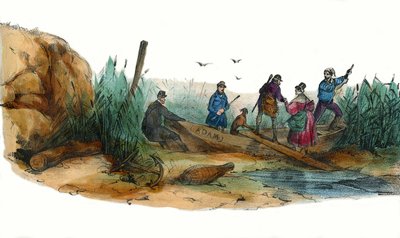 Die Löwin, Jagdszene. in „Album Grotesque, Auswahl herausragender Typen“, Illustrationen von Victor Adam, Paris, um 1850. von Victor Adam