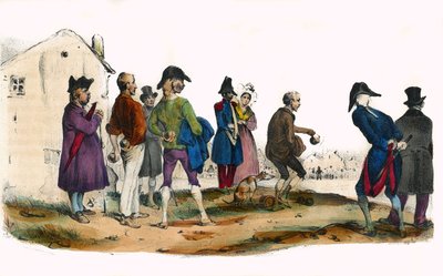 Martin, der Ballspieler. In „Album Grotesque, Auswahl herausragender Typen“, Illustrationen von Victor Adam, Paris, um 1850. von Victor Adam