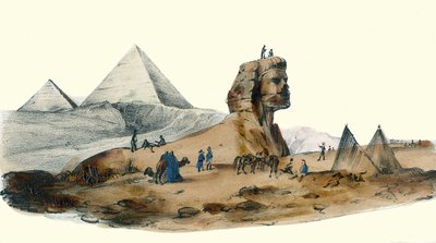 Der französische Oberst in Ägypten. in „Album Grotesque, Auswahl bemerkenswerter Typen“, Illustrationen von Victor Adam, Paris, um 1850. von Victor Adam