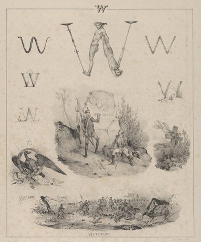 Der Buchstabe W: Washington, Wagram, Waterloo, 1833 von Victor Adam