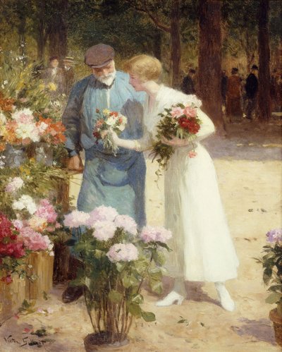 Ein Blumenmarkt von Victor Gabriel Gilbert