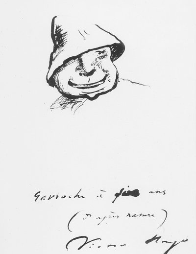 Gavroche im Alter von fünf Jahren, Zeichnung von Victor Hugo von Victor Hugo