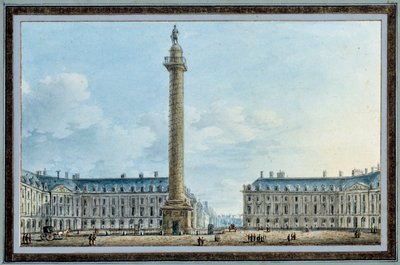 Ansicht der Vendôme-Säule in Paris Aquarell von Victor Jean Nicolle (1754-1828) Um 1810 von Victor Jean Nicolle