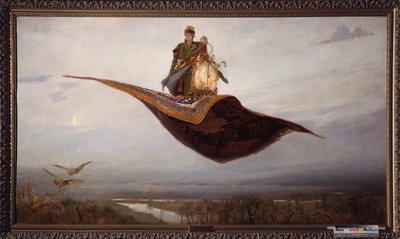 Auf einem fliegenden Teppich reiten von Victor Mikhailovich Vasnetsov
