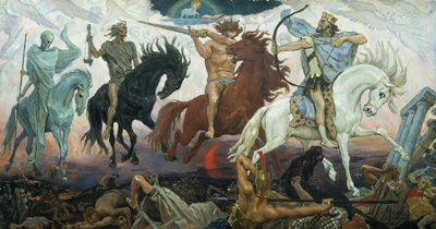 Die vier apokalyptischen Reiter, 1887 von Victor Mikhailovich Vasnetsov