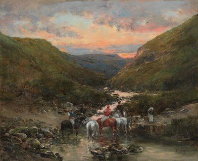 Schlucht bei Biskra von Victor Pierre Huguet