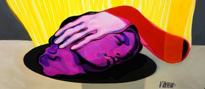 Lila Kopf Rosa Hand von Victor Tkachenko