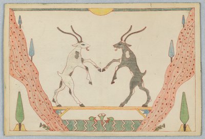 Die zwei Ziegen, Illustration zu Äsops Fabeln von Victor Wilbour