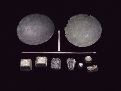Waagebalken für eine Waage, aus einem Wikingerbootgrab bei Kiloran Bay, Colonsay, Argyll, 875-925 n. Chr. von Viking Viking