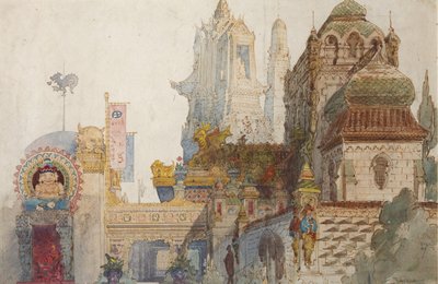 Bühnenbild für die Oper Ruslan und Ljudmila von M. Glinka von Viktor Alexandrovich Hartmann