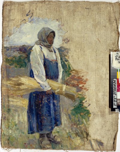 Eine Schnitterin (Detail) von Viktor Elpidiforovich Borisov Musatov