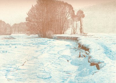 Winter am Ufer der Garam, 1909 von Viktor Matirko