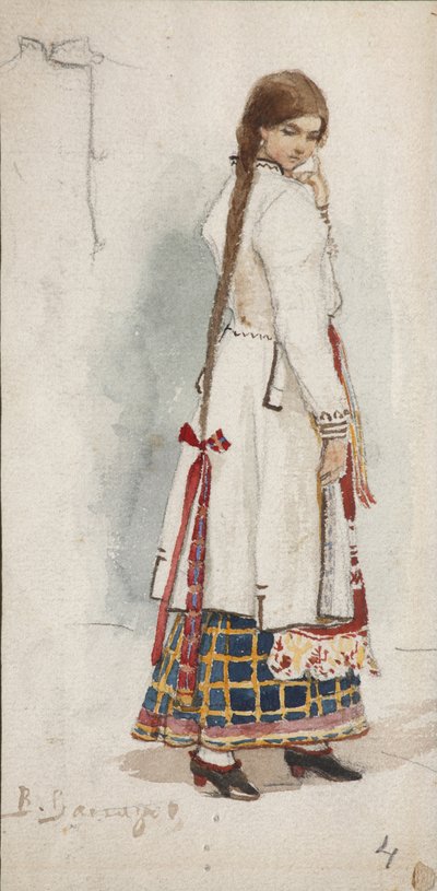 Kostümentwurf für die Oper Rusalka von A. Dargomyzhsky von Viktor Mikhaylovich Vasnetsov