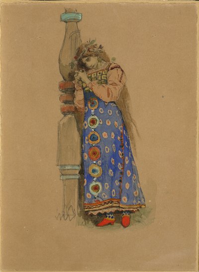 Kupava. Kostümentwurf für die Oper Schneeflöckchen von N. Rimski-Korsakow, 1885 von Viktor Mikhaylovich Vasnetsov