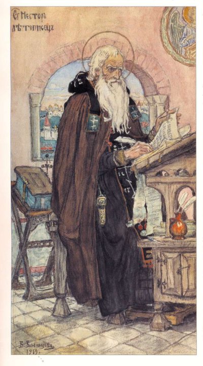 Heiliger Nestor der Chronist, 1919 von Viktor Mikhaylovich Vasnetsov